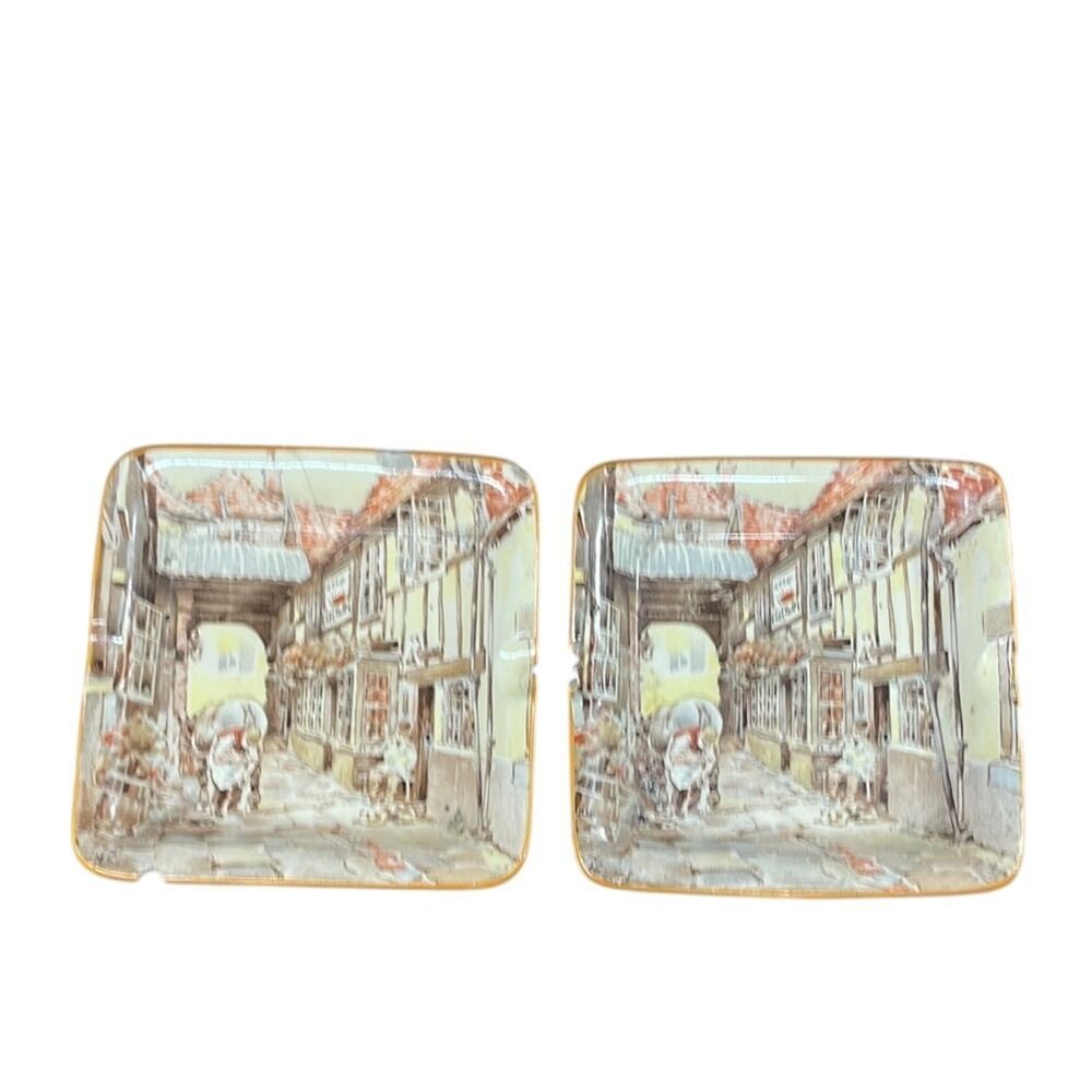 Vintage Crown Inn Trinket Dishes,‎ Antique Change Tray Set, Decorative ashtray